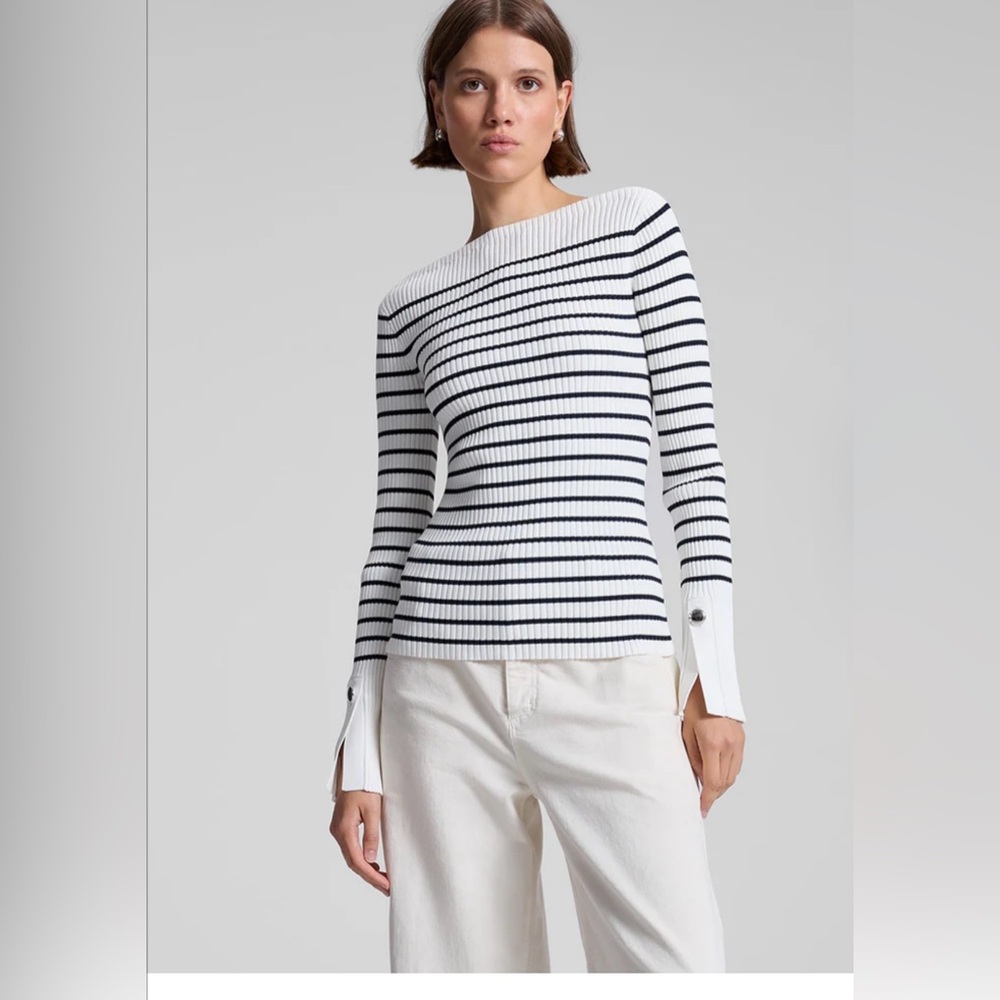 A.L.C. Anya Striped Knit Top $395